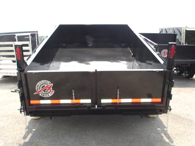 7X12 HX Homesteader Dump Trailer includes Fork Caddy,Side Gate and Pair 6'Ramps Cargo Trailers 